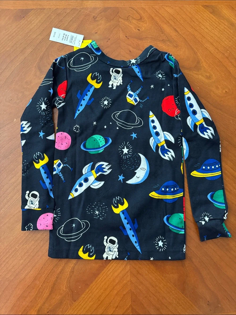 GAP Black Kids Space Pajama Set with Multicolor Rockets & Planets